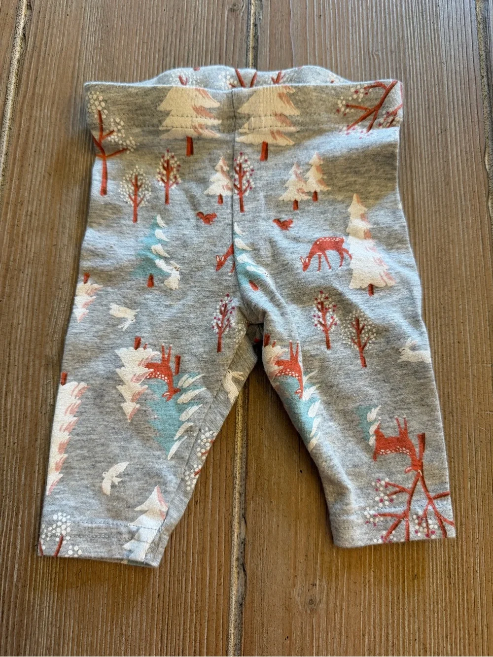 Carter's Gray Leggings with Orange Deer & Teal Trees